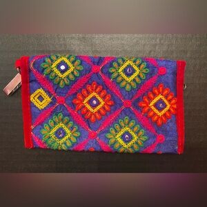 Embroidered Clutch Wallet Boho